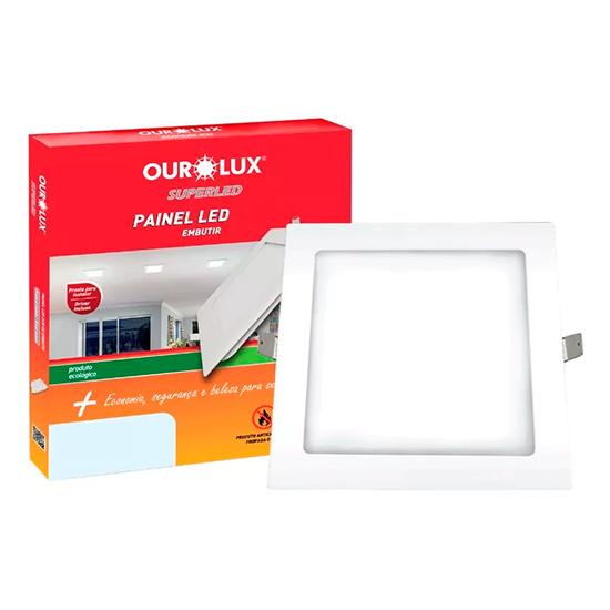 Painel Led de Embutir Quadrado Branco - 62cm - 40W - 2700K