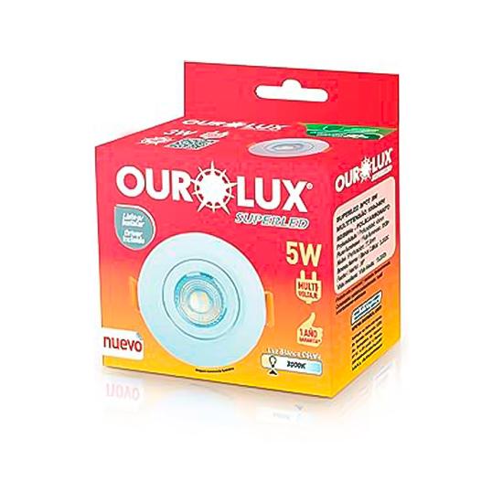 Spot Led Semi-Embutir Quadrado - 5W - Luz Amarela