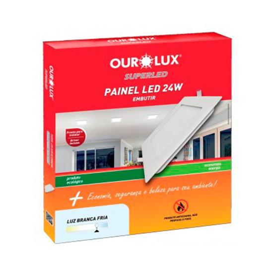 Painel Led de Embutir Quadrado Branco - 24W - 6400K
