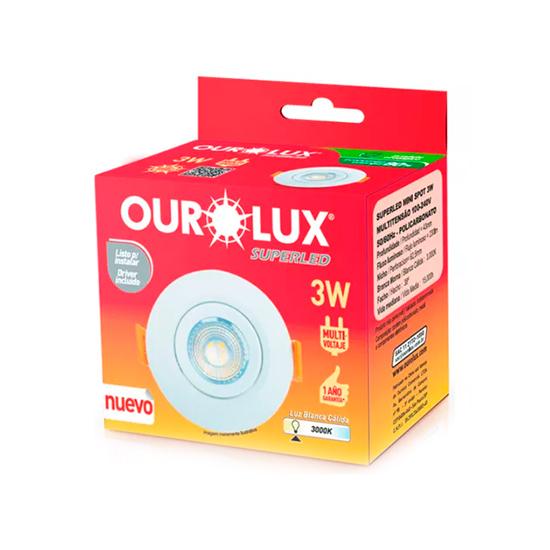 Spot Led Semi-Embutir Redondo - 3W - Luz Amarela