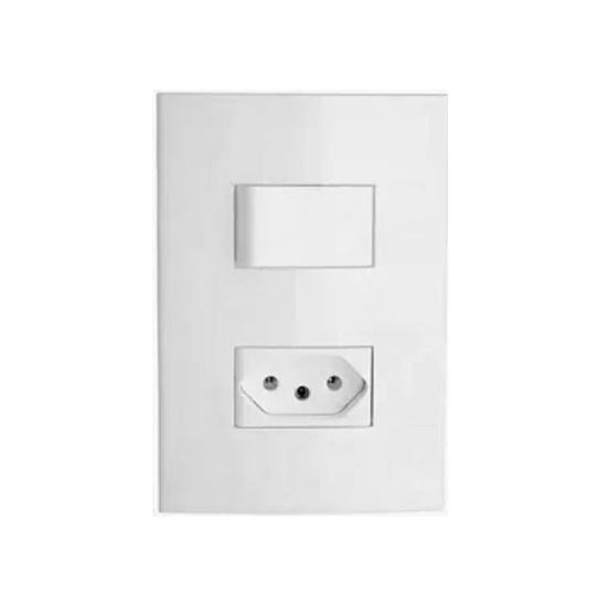 Conjunto Interruptor com 1 Tecla Paralela + Tomada de 10A - Modelo Decor