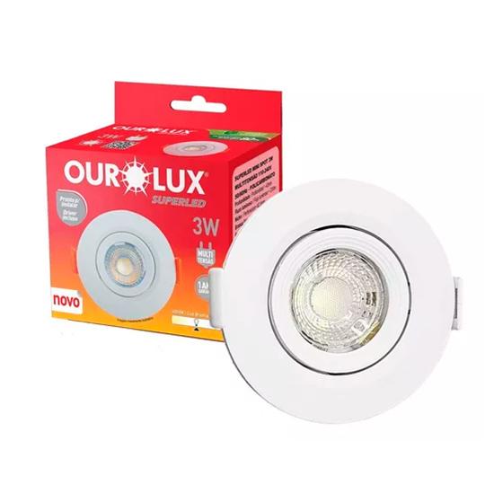 Spot Led Semi-Embutir Redondo - 3W - Luz Branca